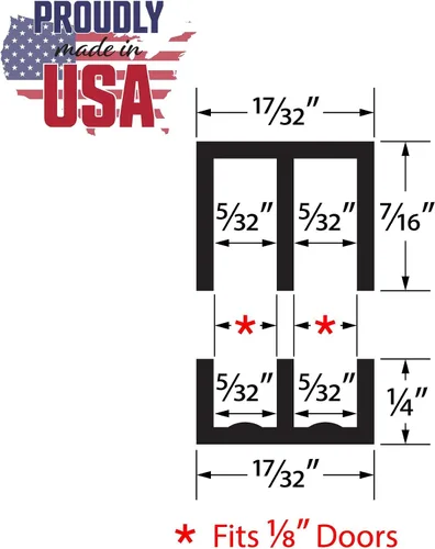 Vista 2 de Riel de puerta corredera de panel de 1/8 pulgadas, juego superior e inferior de plástico blanco de 36 pulgadas, fabricado en Estados Unidos, paquete