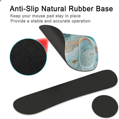 Vista 4 de Reposamuñecas para teclado de espuma viscoelástica con soporte de muñeca para computadora con base de goma antideslizante para el hogar, oficina