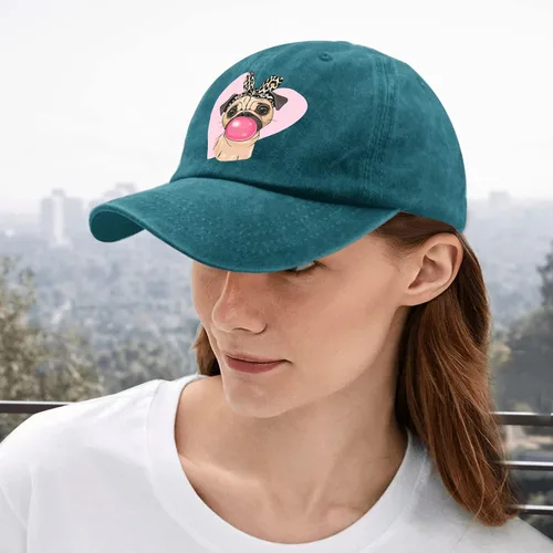 Vista 5 de Gorras de béisbol con diseño de perro carlino y papá, gorra divertida para hombre