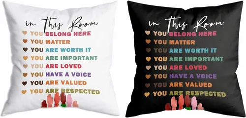 Vista 5 de Funda de Almohada Suave para Decoración con Citas Inspiradoras "Eres Valiente Suficiente Amado", Funda de Almohada y Cojín para Sofá, Sofá Cama