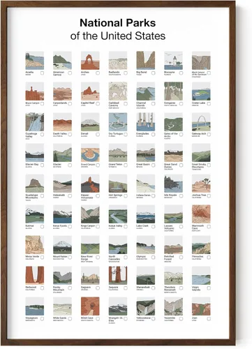 Vista 42 de HAUS AND HUES Pósteres vintage del parque nacional, juego de 6 impresiones artísticas de parques nacionales, arte de pared de naturaleza y juego
