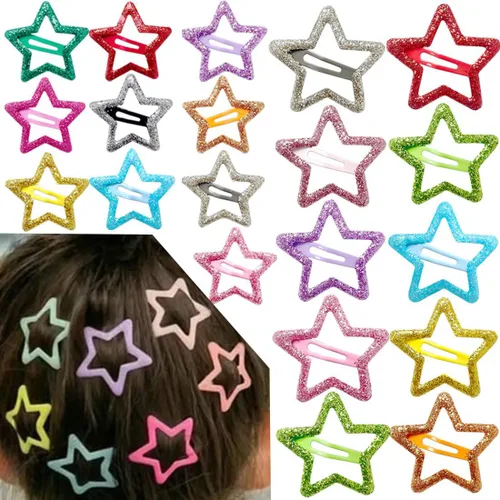 Vista 10 de 30 piezas de pinzas para el cabello con forma de estrella, 20 piezas de pinzas de 1.22" y 10 piezas de pinzas de 1.65", accesorios para el cabello