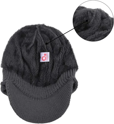 Vista 58 de Janey&Rubbins Gorro de punto diario con orejeras con forro polar y calavera