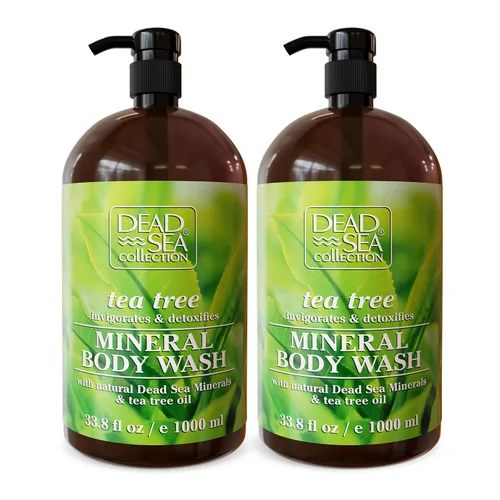 Vista 17 de Dead Sea Collection Gel de baño Almond Vanilla para mujeres y hombres, con minerales puros del mar muerto y aceite de almendras dulces, limpia e