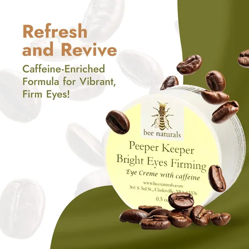 Vista 4 de Bee Naturals Peeper Keeper Bright Eyes Firming Crème - Crema para Ojos Brillantes y Reafirmante Enriquecida con Cafeína para Reducir la Hinchazón