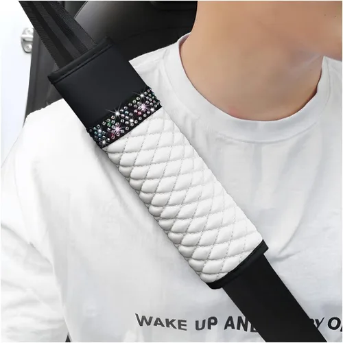 Vista 18 de zipelo 2 fundas para cinturón de seguridad de automóvil, almohadillas de cuero transpirable que protegen tu cuello, correas de arnés para una