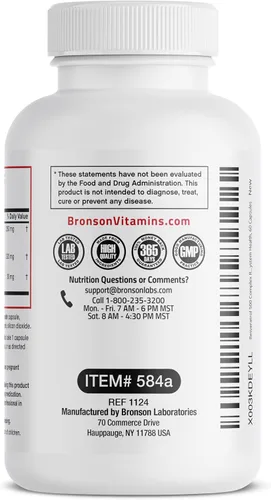Vista 7 de Bronson Resveratrol 500 Complejo Estandarizado Trans-Resveratrol + Extracto de Semilla de Uva y Vino Tinto, 60 Cápsulas