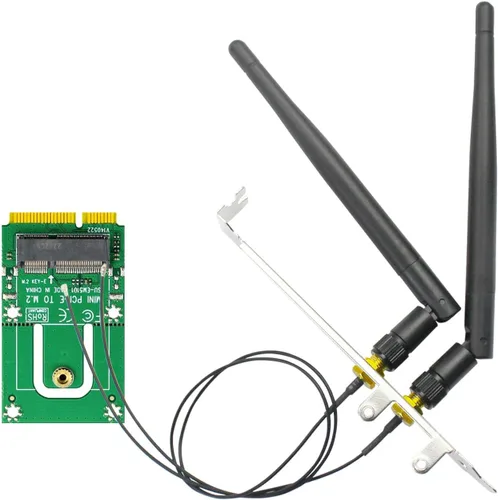 Vista 9 de GLOTRENDS Adaptador WA05 PCIe X1 para un módulo WiFi M.2 Key-E y un SSD NVMe M.2, diseño combinado 2 en 1