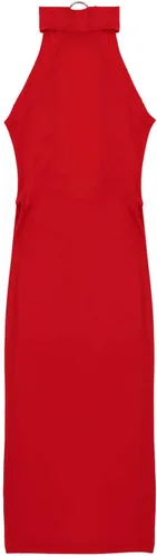 Vista 4 de Yartina Vestido de lencería con cuello halter para mujer, con abertura lateral, sin mangas, mini cheongsam, camisón para fiesta, club