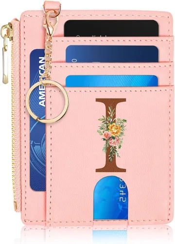 Vista 28 de Tarjetero para mujer minimalista y delgado con bolsillo frontal, bloqueo RFID, cartera compacta con ventana para identificación y bolsillo