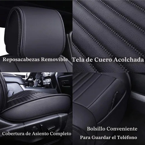 Vista 5 de 2 fundas de asiento delantero de camión para Ford F150 2009-2026, color 2 piezas delanteras/negras.
