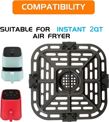 Vista 2 de Bandeja de freidora de aire de 2 cuartos para freidora de aire instantáneas Vortex, revestimiento antiadherente de doble capa mejorada, freidora