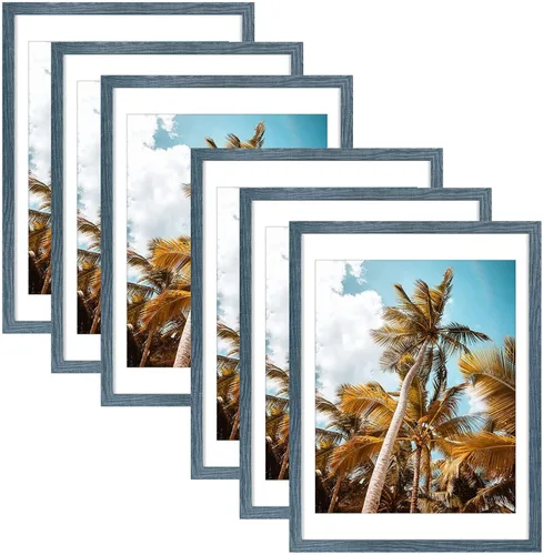 Vista 70 de Frametory, Marco de fotos de 11 x 14 pulgadas con paspartú para fotos de 8 x 10 pulgadas, moldeado ancho de vidrio de alta definición, accesorios