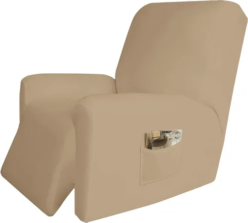 Vista 17 de Easy-Going - Funda elástica de microfibra para sofá reclinable seccional, suave vellón ajustable a tu sofá de 2 cuerpos, lavable, protector