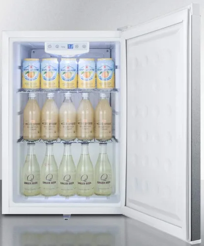 Vista 4 de Summit Appliance FF31L7BICSS - Refrigerador compacto de acero inoxidable con descongelación automática, estantes cromados ajustables, termostato
