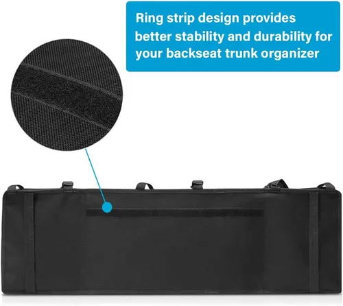 Vista 3 de Tianle Organizador de maletero de asiento trasero para automóvil, bolsa de almacenamiento duradera para colgar en el maletero con 4 bolsillos