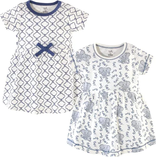 Vista 16 de Touched by Nature - Vestidos de manga corta y manga larga de algodón orgánico para niñas pequeñas, bebés y mujeres Manga larga con flores abstractas