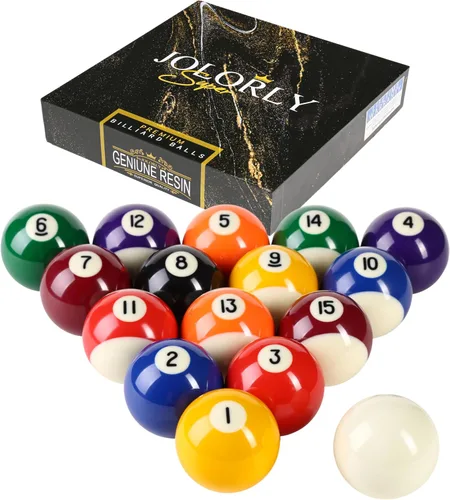 Vista 10 de Juego de bolas de billar de 2-1/4" de tamaño reglamentario, peso profesional de 6 oz, resina pura de grado AAA, bolas de mesa de billar