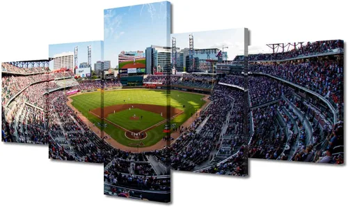 Vista 83 de Arte para pared, lienzo para estadio deportivo, arte para pared, diseño de campo de Wrigley en Chicago, pinturas de Chicago, impresiones sobre