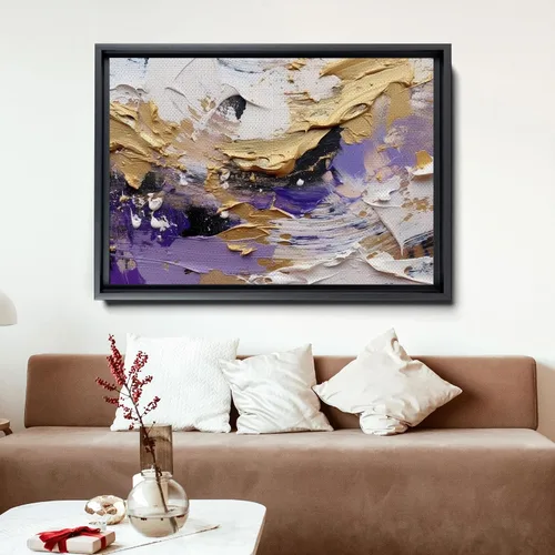 Vista 5 de Abstract Horizons, Canvas Painting - Fusion of Acrylic and, Creating Captivating Wall Art