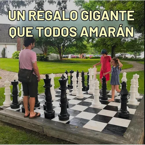 Vista 8 de MegaChess Juego de ajedrez gigante con rey de 37 pulgadas de alto, un juego de ajedrez grande para familias que buscan juegos gigantes al aire libre
