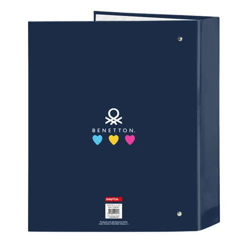 Vista 3 de Carpeta de anillas Benetton Love Azul marino A4 (27 x 33 x 6 cm)