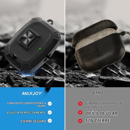 Vista 2 de Maxjoy Funda para Beats Studio Buds, Studio Buds Plus 2023 con cerradura, Studios Bud + fundas protectoras a prueba de golpes con llavero para Beats