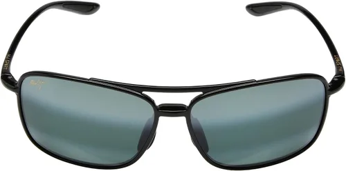 Vista 2 de Maui Jim Gafas de sol polarizadas Kaupo Gap Aviator para hombre y mujer Negro brillo/gris neutro
