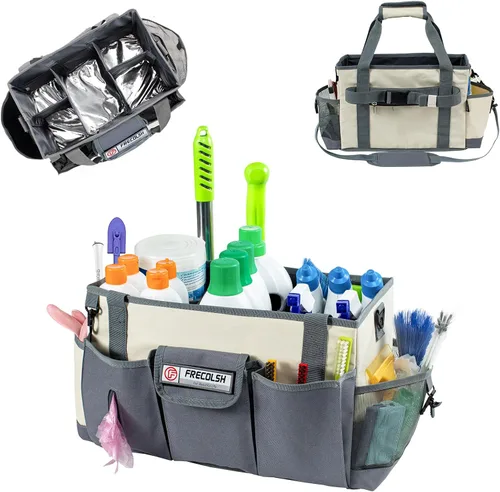 Vista 11 de Organizador de Limpieza para Suministros de Limpieza con Bolsillos para Artículos Esenciales de Limpieza del Hogar, Organizador de Limpieza, Bolsa