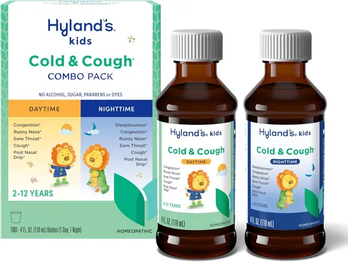 Vista 13 de Hyland's Resfriado y Tos para Niños, Paquete Combinado de Día y Noche, Medicina para el Resfriado para Edades de 2 Años en Adelante, Jarabe Medicina