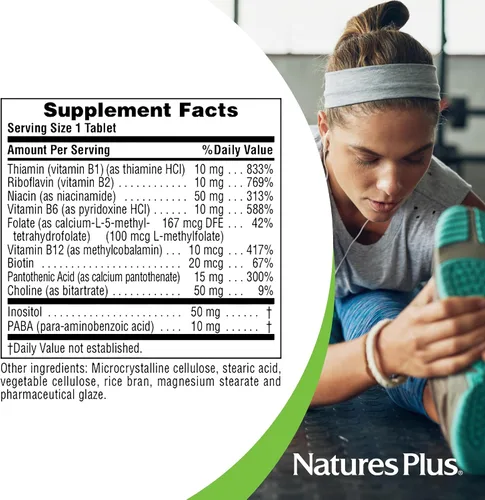 Vista 5 de NaturesPlus Complejo B con salvado de arroz - 90 tabletas - vegetariano, sin gluten - 90 porciones