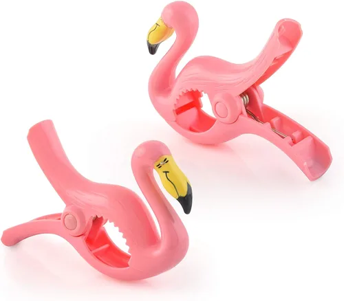 Vista 13 de O2COOL Bocaclips - Pinzas para toallas de playa para sillas de playa, accesorios para patio y piscina - (Chanclas) 2