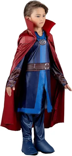 Vista 4 de Marvel Doctor Strange - Disfraz oficial para jóvenes, túnica y pantalones, más capa acolchada desmontable, grande, multicolor