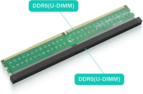 Vista 2 de SinLoon DDR5 UDIMM 288Pin Adaptador Riser Card DDR5 Módulo de memoria Tarjeta protectora de prueba para PC de escritorio placa base