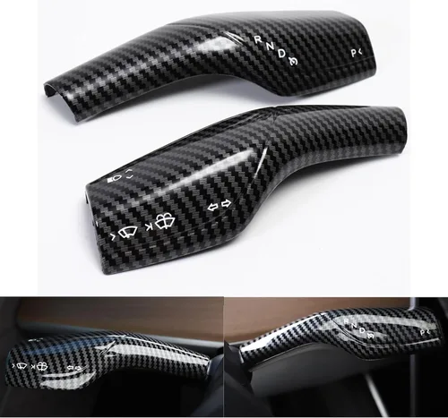 Vista 13 de Compatible con Tesla Model 3 Y 2021-2023, Real 3K240G de fibra de carbono para volante de columna de palanca de cambios, accesorios de decoración