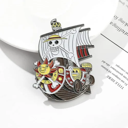 Vista 2 de Alfileres esmaltados de anime Luffy, broche de metal para cosplay de anime, insignias de solapa para mochila, bolsa, ropa, regalos para hombres