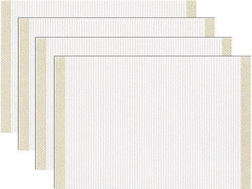 Vista 67 de SHACOS Beige Woven Placemats Set of 4 Place Mats Indoor Outdoor