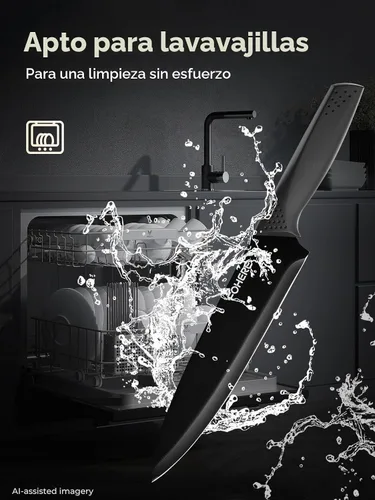 Vista 3 de FOHERE - Juego de cuchillos de cocina de 8 piezas con bloque de acero inoxidable de alto carbono, juego de bloques de cuchillos autoafilables