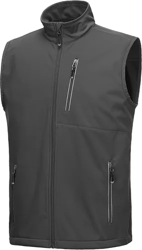 Vista 18 de 33,000ft Chaleco para hombre a prueba de viento y ligero para golf, ropa exterior con bolsillos, chaqueta sin mangas de softshell para correr Verde