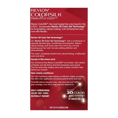 Vista 2 de Revlon Colorsilk - Tinte para el cabello, rubio ceniza oscuro, paquete de 3 unidades 60 rubio ceniza oscuro