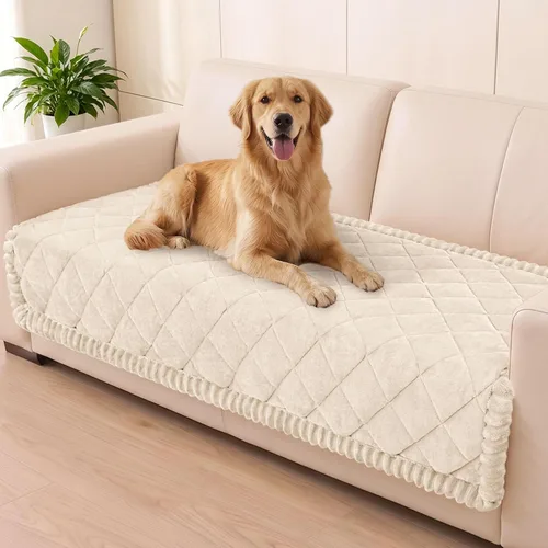 Vista 28 de Smiry Couch Cover for Dogs, Non Slip Washable Pet Sofa Protector for Large Dogs, Cats, Fuzzy Plush Sofa Covers Backrest & Armrest, Against Fur, Dirt