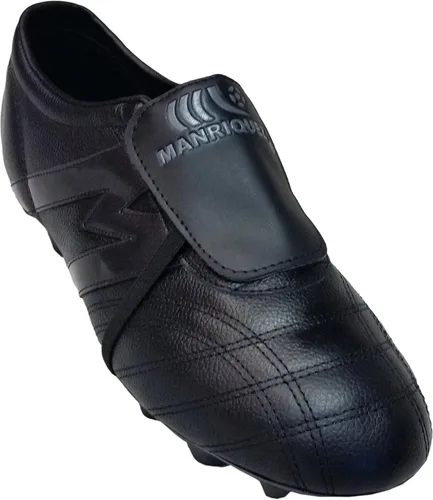 Vista 2 de Manriquez Fútbol Cleats MID SX Total Negro Cuero Genuino