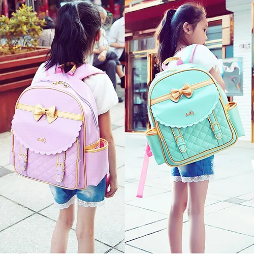 Vista 7 de Mochila impermeable de PU para niños de la escuela primaria