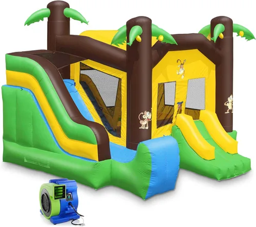Vista 10 de Castillo inflable de grado comercial Cloud 9 con tobogán y soplador - 100% PVC, 16' x 17' de saltador inflable