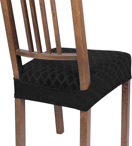 Vista 63 de SearchI Juego de 2 fundas de asiento elásticas para sillas de comedor, suaves, extraíbles y lavables, para sillas de comedor, protector de asiento