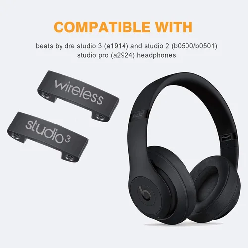 Vista 5 de Studio 3 Bisagra de repuesto igual que los accesorios OEM, kit de reparación duradero compatible con Beats by Dre Studio3 (A1914), Studio 2 con Negro
