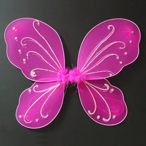 Vista 4 de Colle - Alas de hada de mariposa para niñas, disfraces de hada, alas brillantes de princesa para fiestas