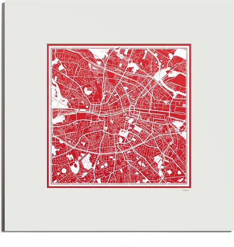 Vista 143 de O3 Design Studio Mapa de corte de papel de París, color negro mate, 20 x 20 pulgadas, arte en papel