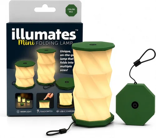 Vista 21 de Origami - Lámpara de escritorio LED plegable expandible – USB recargable y portátil – Luz de control táctil regulable con altura ajustable de hasta