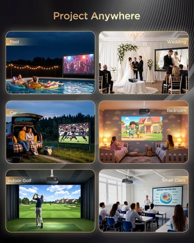 Vista 12 de Proyector inteligente 4K Google TV, True 2400ANSI Luz diurna interior cine